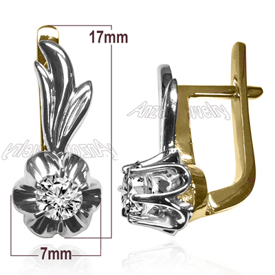 Russian Style Diamond Earrings 14k gold #E1775