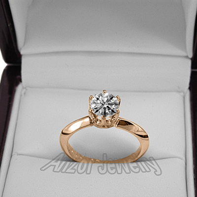 Knife Edge Solitaire Lab Grown Diamond Ring in 14k gold #R2286 Knife Edge Solitaire Lab Grown Diamond Ring in 14k gold #R2286