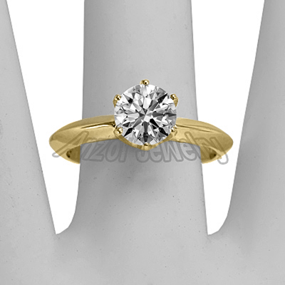 Knife Edge Solitaire Lab Grown Diamond Ring in 14k #R2289 Knife Edge Solitaire Lab Grown Diamond Ring in 14k #R2289
