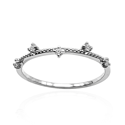 14k solid white Gold Genuine Diamond Band #R2299