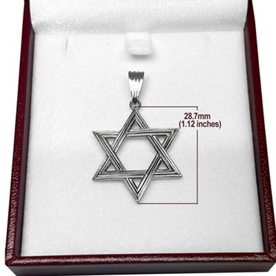 14k  Gold Jewish Star of David Pendant 28.7mm