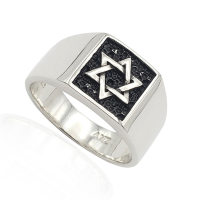 Star of David Men's 925 Sterling Silver Ring