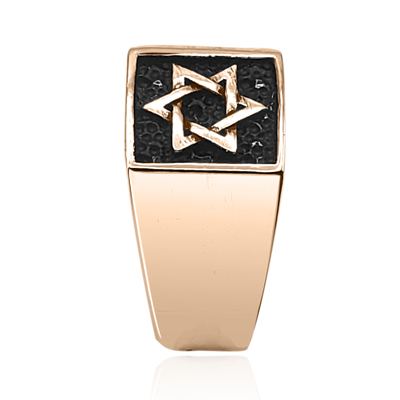 Star of David Men's Ring in 14k Gold