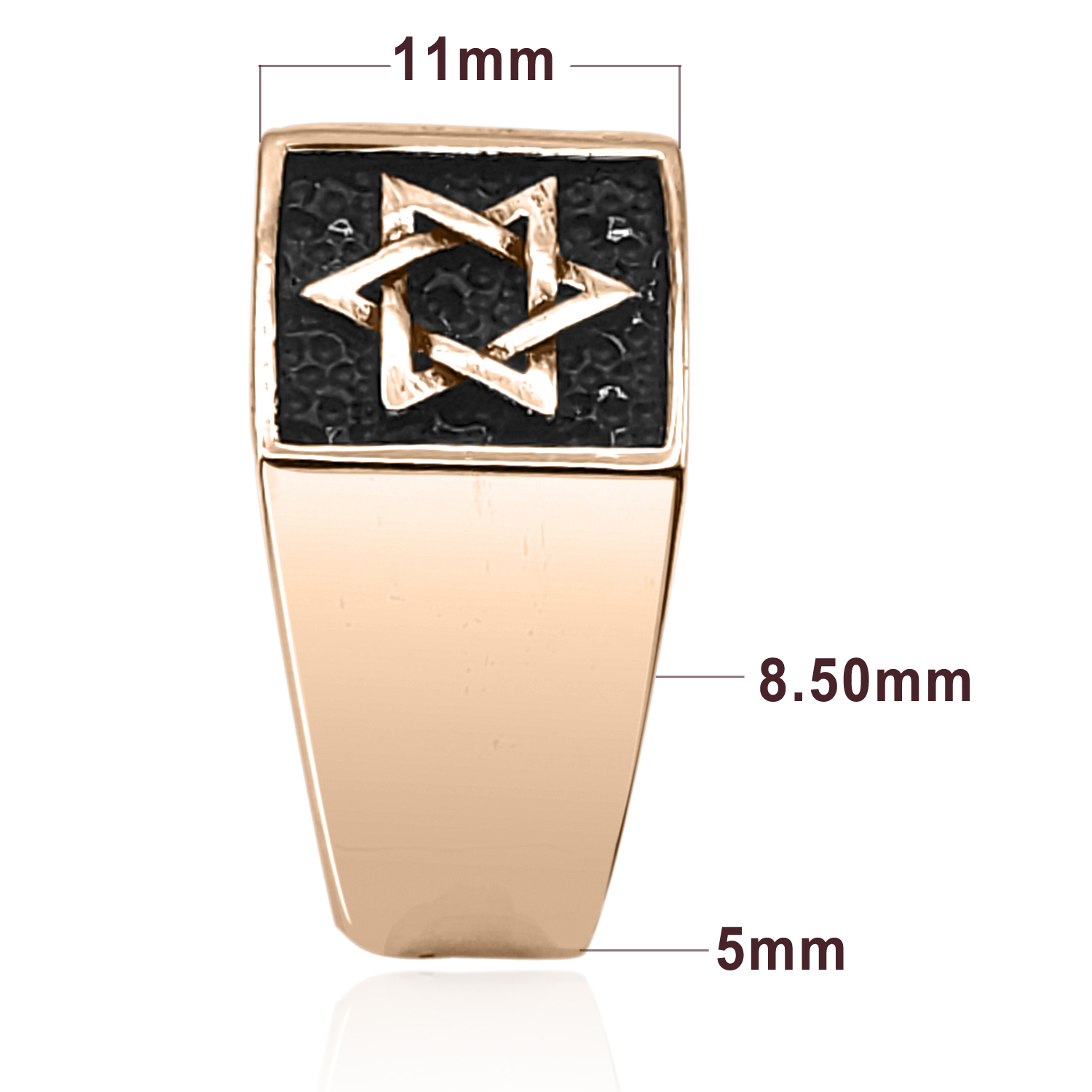 Star of David Men's Ring in 14k  solid rose  Gold #r2309