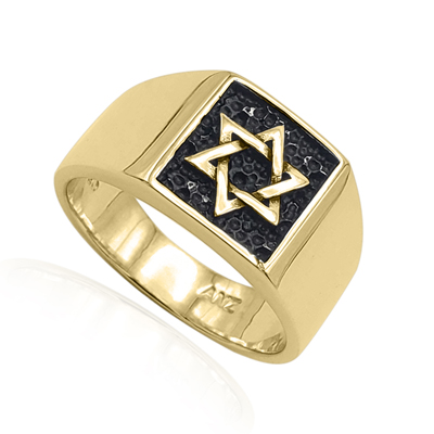 Star of David Men's Ring in 14k Gold #R2310