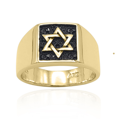 Star of David Men's Ring in 14k Gold #R2310