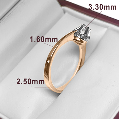 Russian style 10k Rose & White Gold Diamond Ring