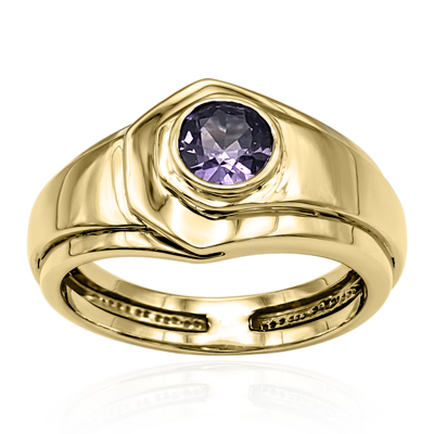 Men's Created Alexandrite Ring in 10K Gold