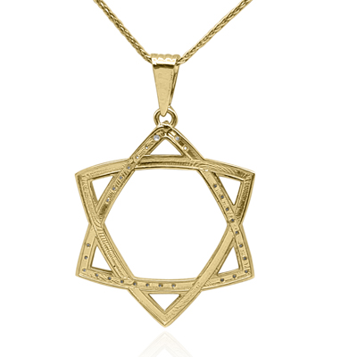 Lab Grown Diamond Star of David Pendant  in 14K