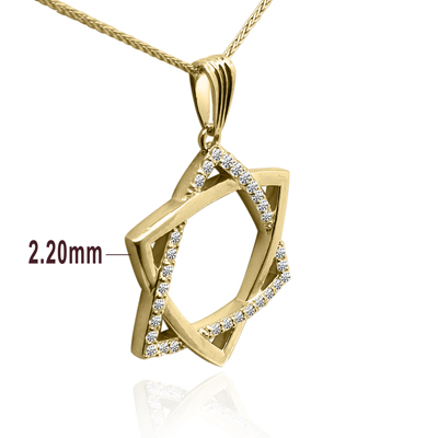 Lab Grown Diamond Star of David Pendant  in 10K