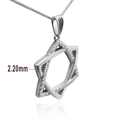 Lab Grown Diamond Star of David Pendant  in 14K