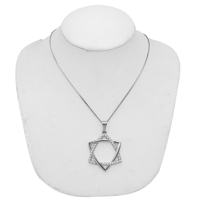 Lab Grown Diamond Star of David Pendant  in 14K
