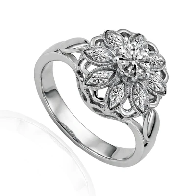 10k White Gold Lab Grown Diamond Ring