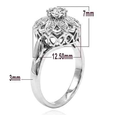 10k White Gold Lab Grown Diamond Ring