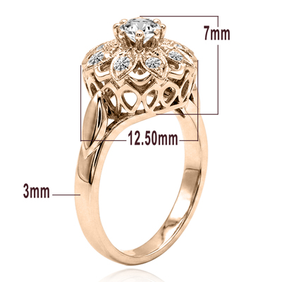 10k Rose Gold Lab Grown Diamond Ring