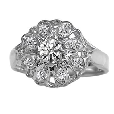 14k White Gold Lab Grown Diamond Ring