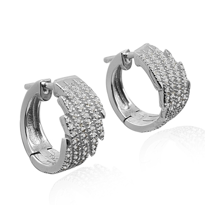 Genuine Diamond Earrings in Silver