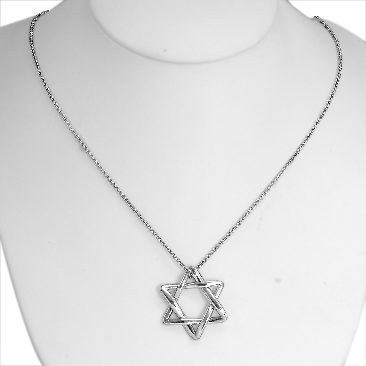 14k Gold white gold Jewish Star of David Pendant