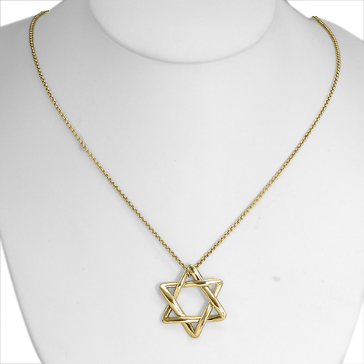 14k Gold Jewish Star of David Necklace 22x25mm