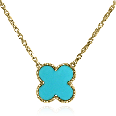 14k Gold Genuine Turquoise Necklace