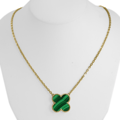 14k Gold Genuine Malachite Necklace