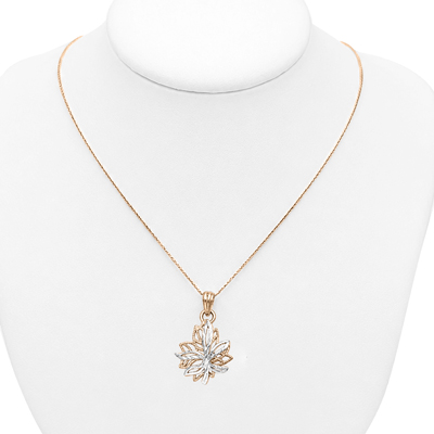 Maple Leaf Design Pendant in 14k Gold with Chain #P1026