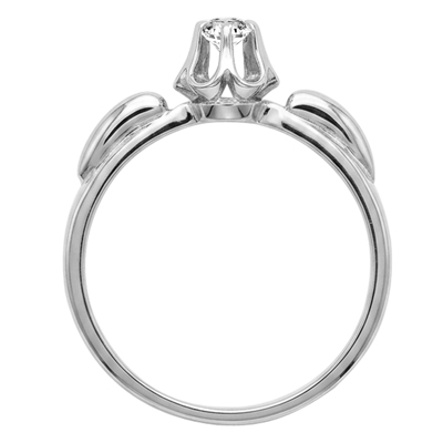 Russian Style 14k White Gold Diamond Ring #R2345