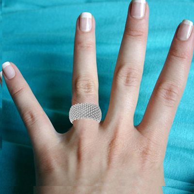 Flexible Mesh Ring in 14k