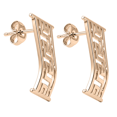 14k Rose Gold Greek Earrings