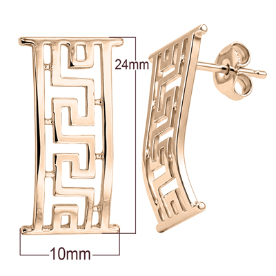 14k Rose Gold Greek Earrings