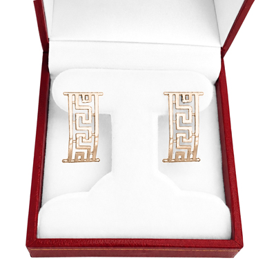 14k Rose Gold Greek Earrings