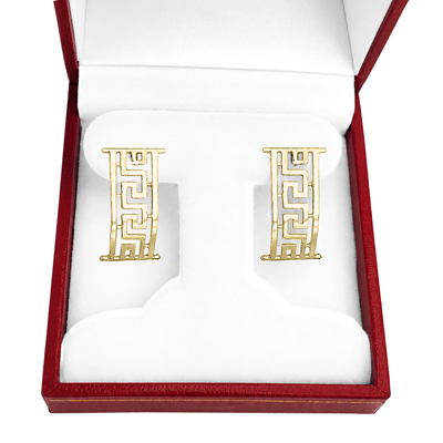 14k Yellow Gold Greek Earrings
