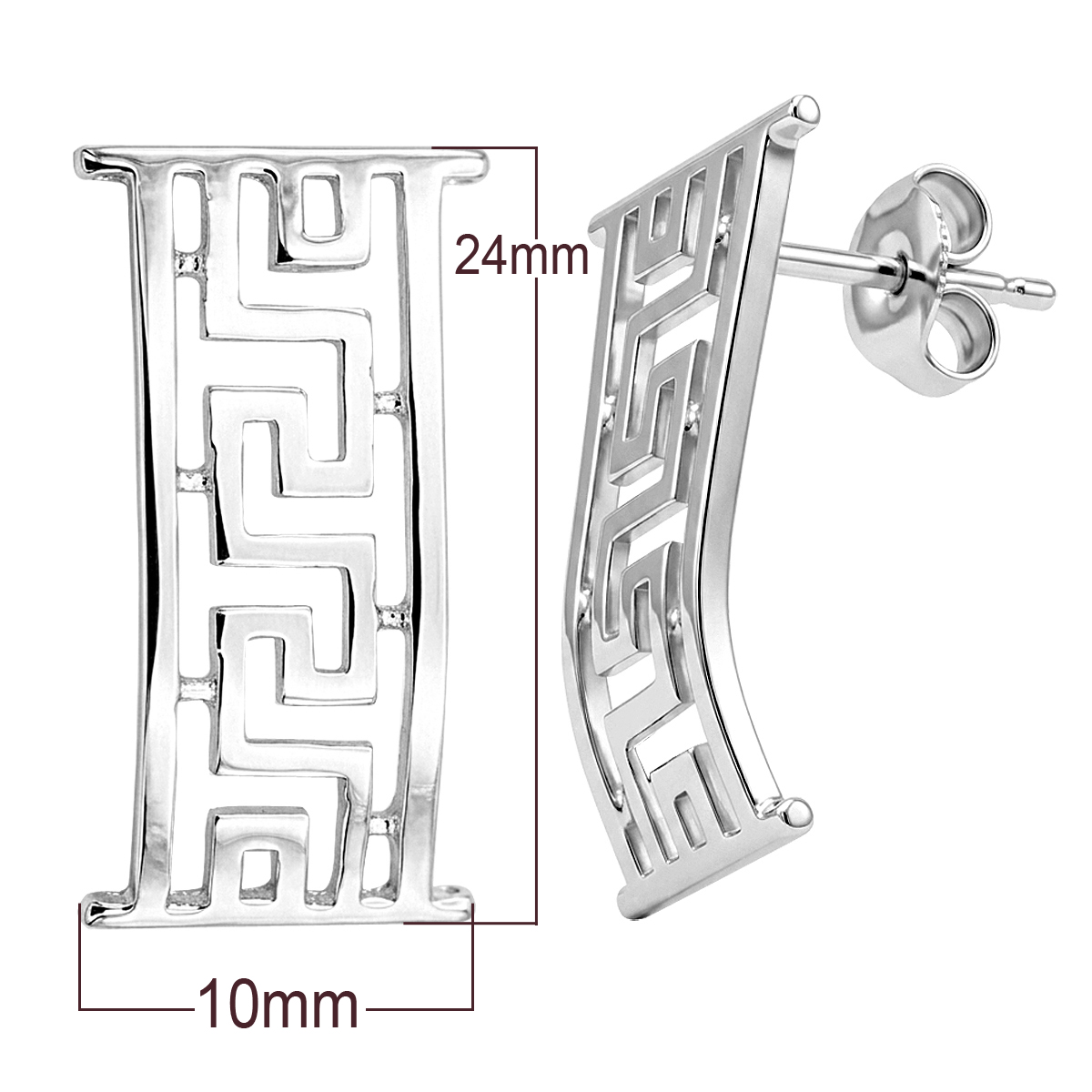 Silver Greek Earrings in 925