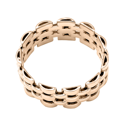 14k Gold Panther Link Band Men Ring