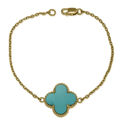 14k Gold Genuine Turquoise Bracelet