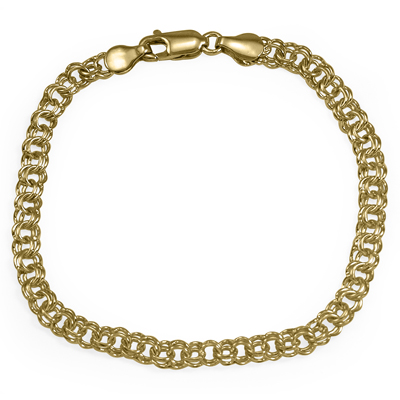 SOLID Silver Gold Plated handmade Bracelet Chain
