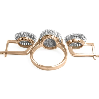 Lab Grown Diamond Ring & Earring in 14k Set