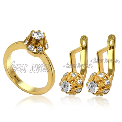Lab Grown Diamond Earrings and ring 14k gold