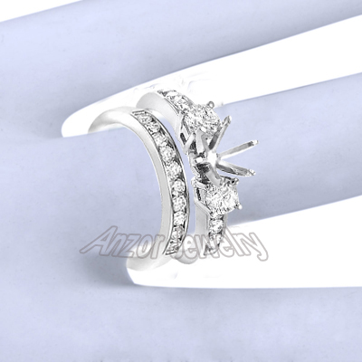 950 Platinum Lab Grown Diamond Engagement Ring Set