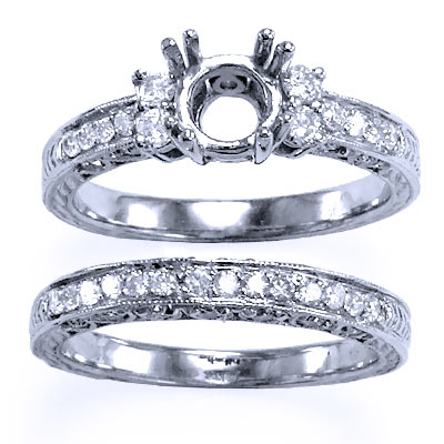 14k Gold Lab Grown Diamond Engagement Ring set