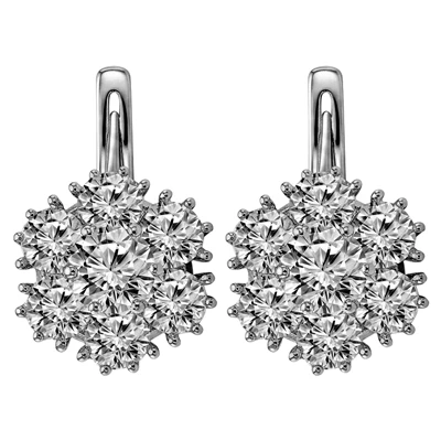 Russian vintage Style Lab Grown Diamond Malinka Earrings 14k gold