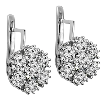 Russian vintage Style Lab Grown Diamond Malinka Earrings 14k gold