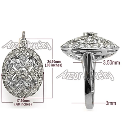 Russian Style Diamond Ring and Earrings in 14k Set