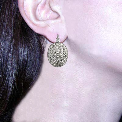 Russian Style Diamond Ring and Earrings in 14k Set