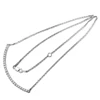 Genuine Diamond Necklace with Chain in Silver 925 #N945