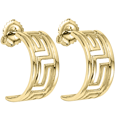 14k Rose Gold Greek KEE Style Earrings