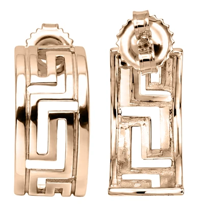 10k Rose Gold Greek KEE Style Earrings