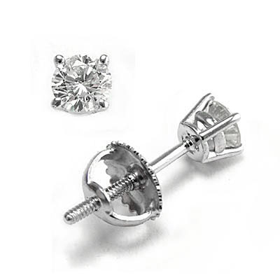 14k Gold Diamond Studs .76ct. E895