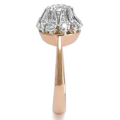 14k Rose & White Gold Diamond Sapphire Ring R1173