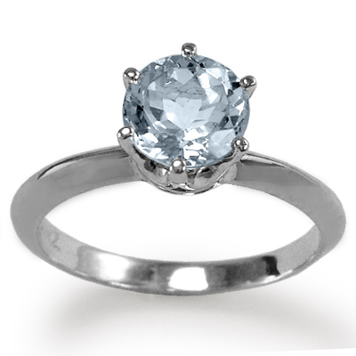 950 Platinum Aquamarine Engagement Ring R1180